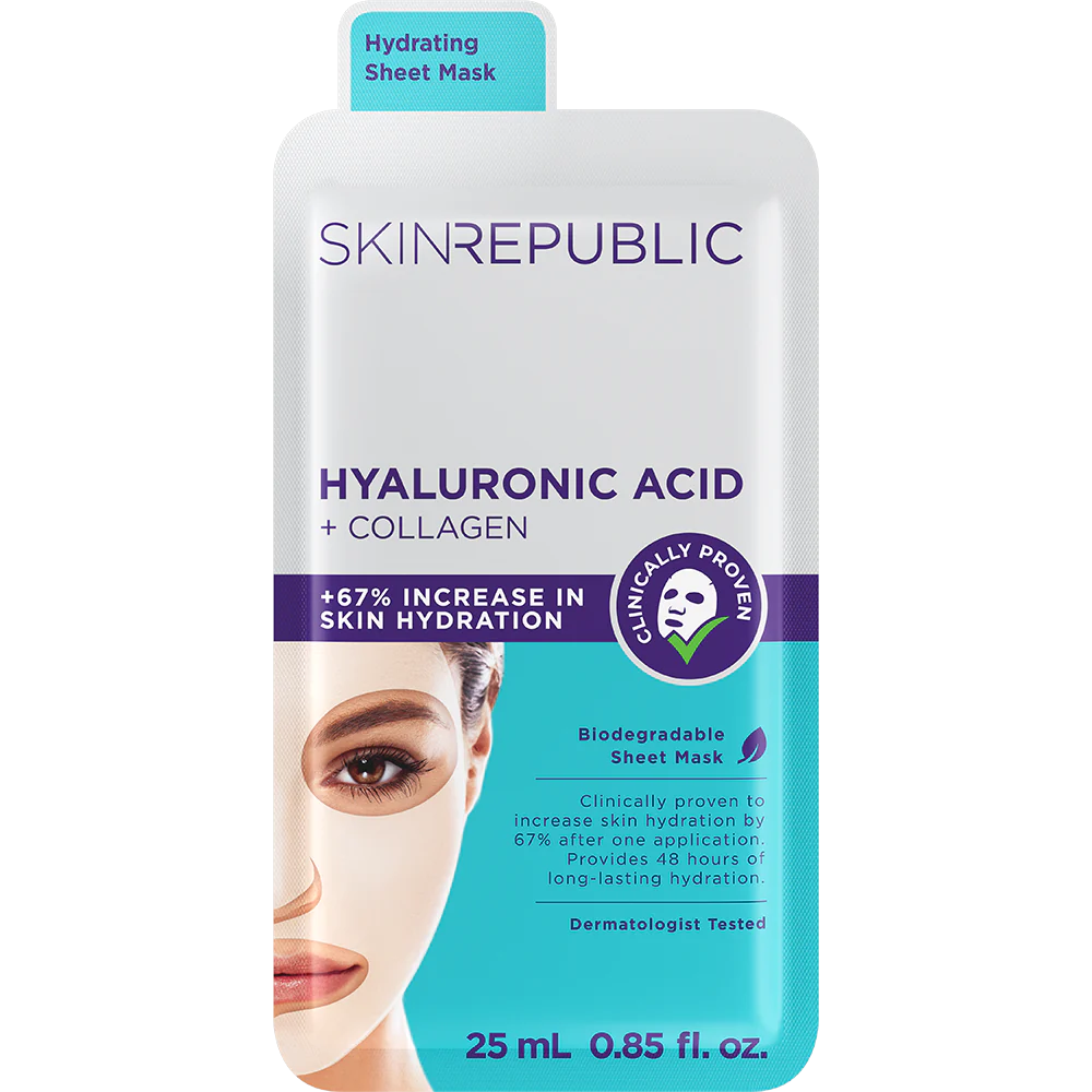 Hyaluronic Acid + Collagen Face Sheet Mask