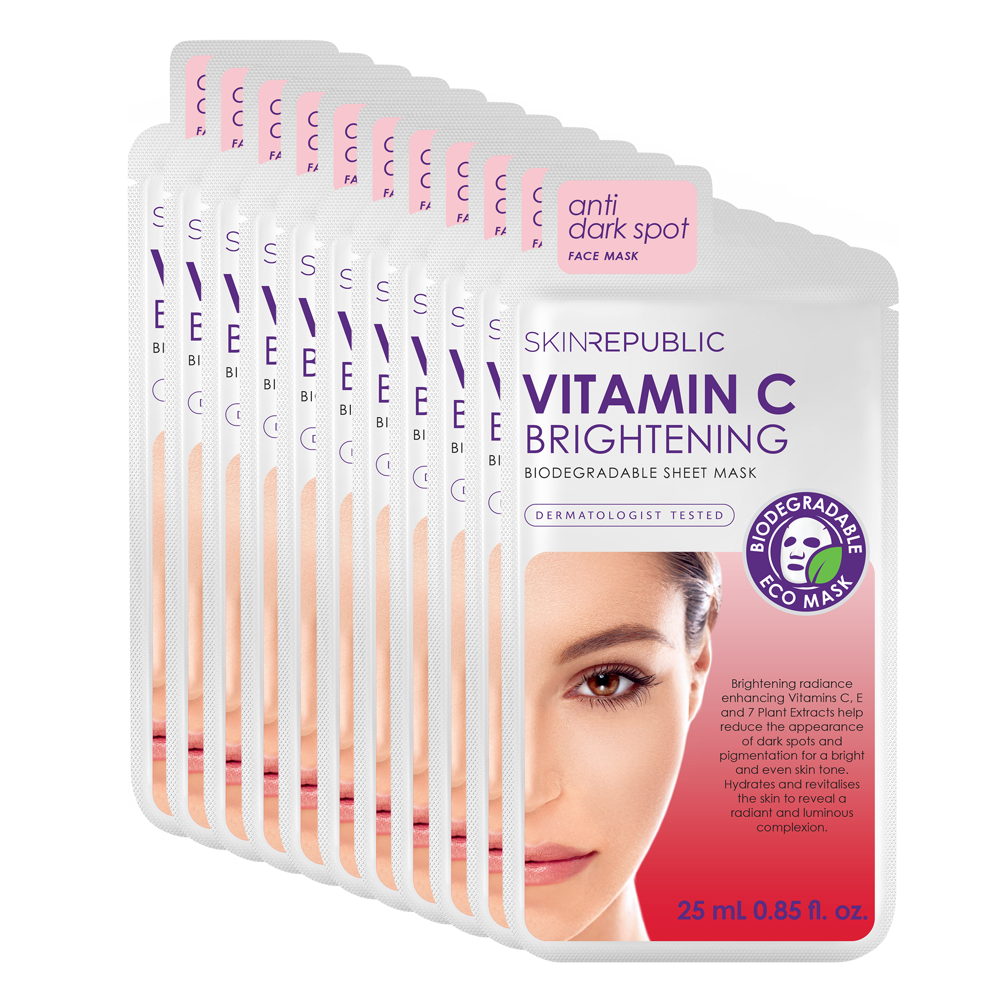 Vitamin C Brightening Face Sheet Mask (Pack of 10)