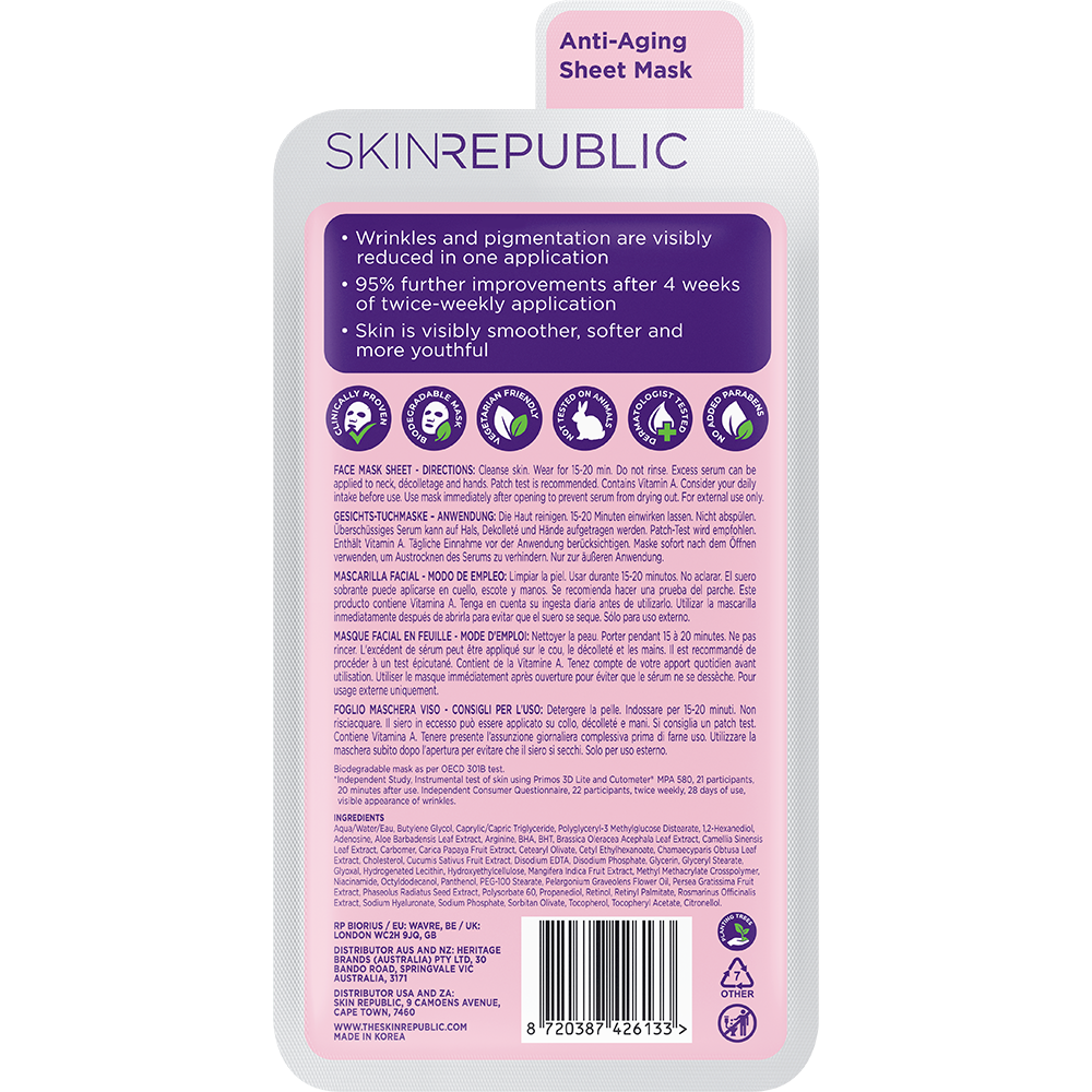 Retinol Infusion Face Sheet Mask