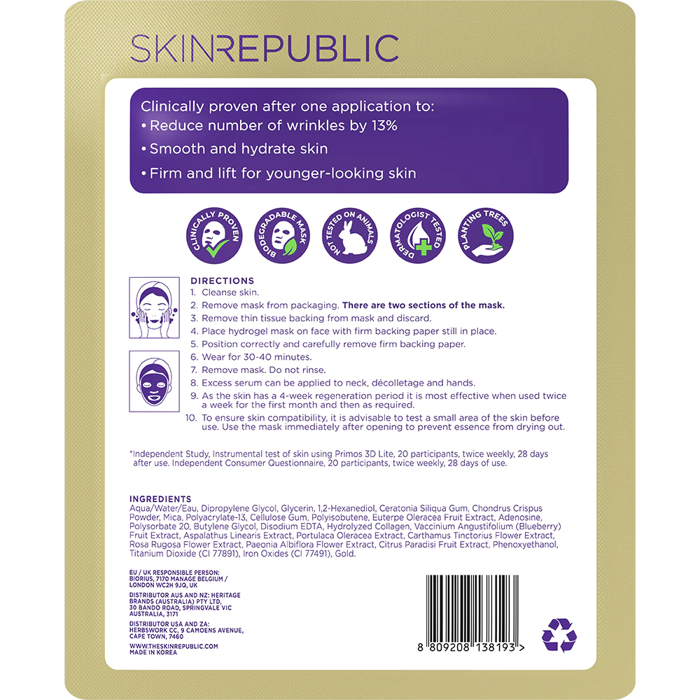 Gold Hydrogel Face Sheet Mask