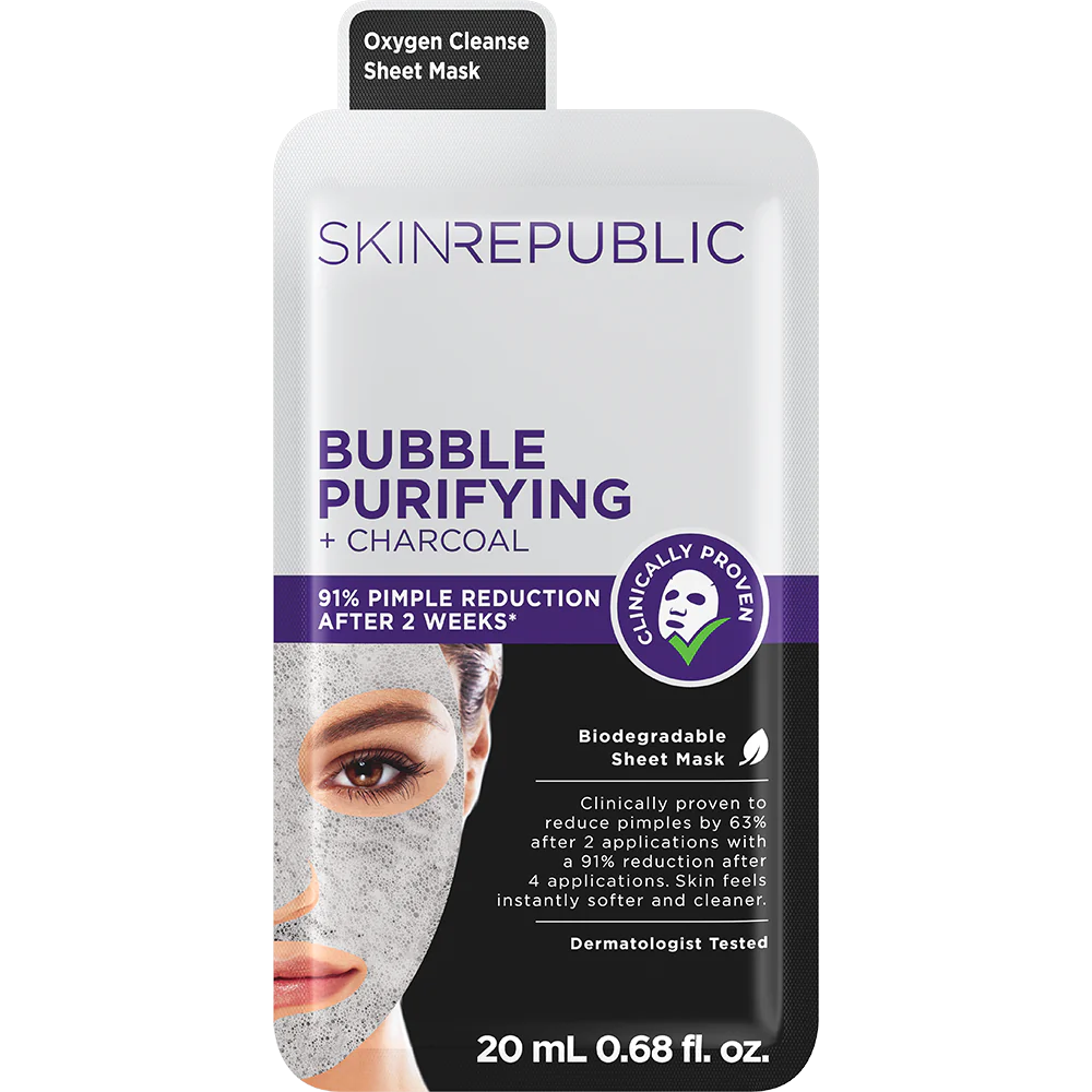 Bubble Purifying + Charcoal Face Sheet Mask