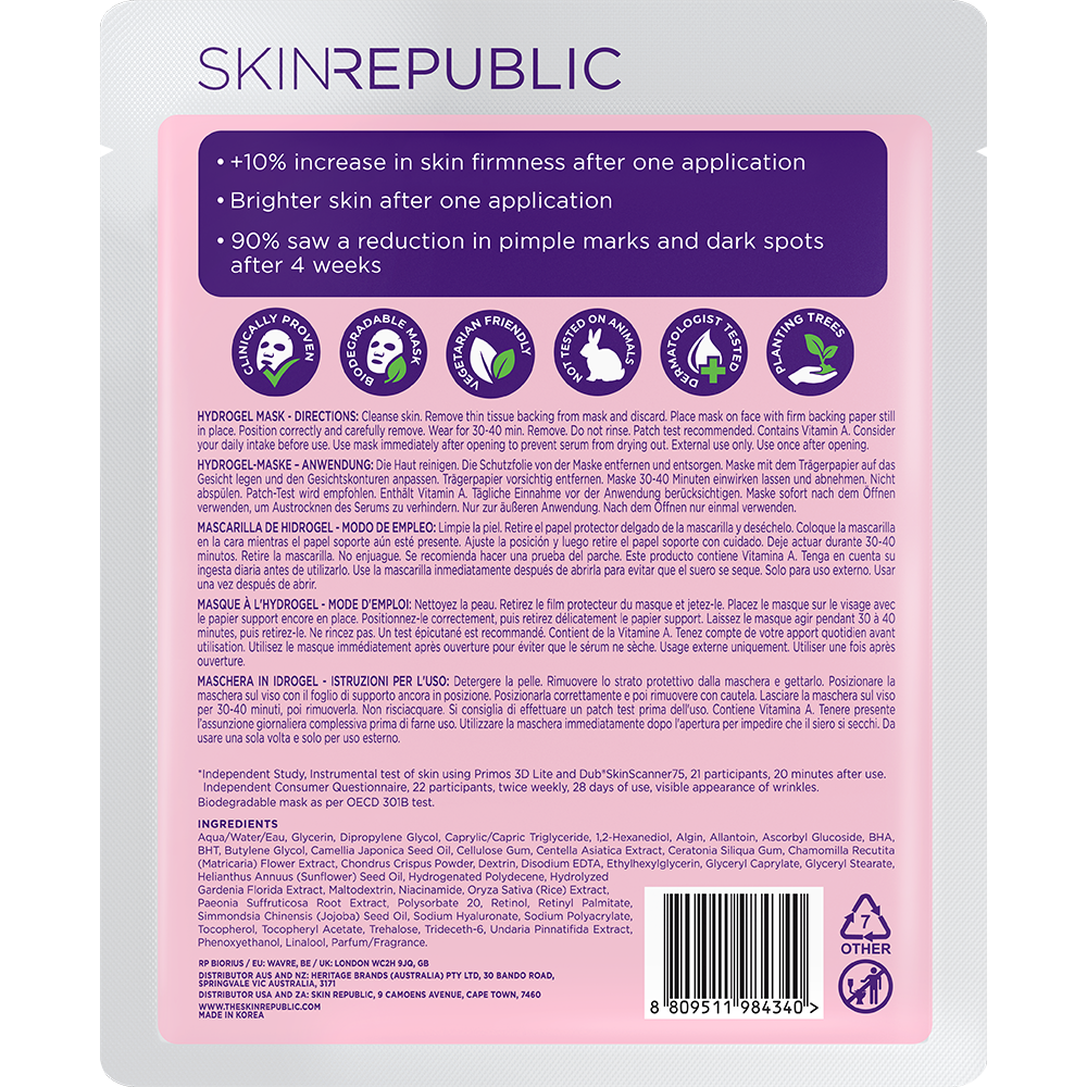 Retinol Hydrogel Face Sheet Mask
