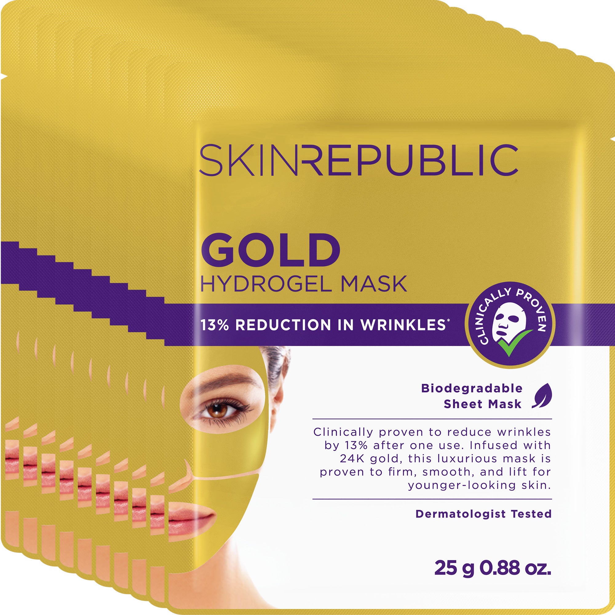Gold Hydrogel Face Sheet Mask (Pack Of 10)
