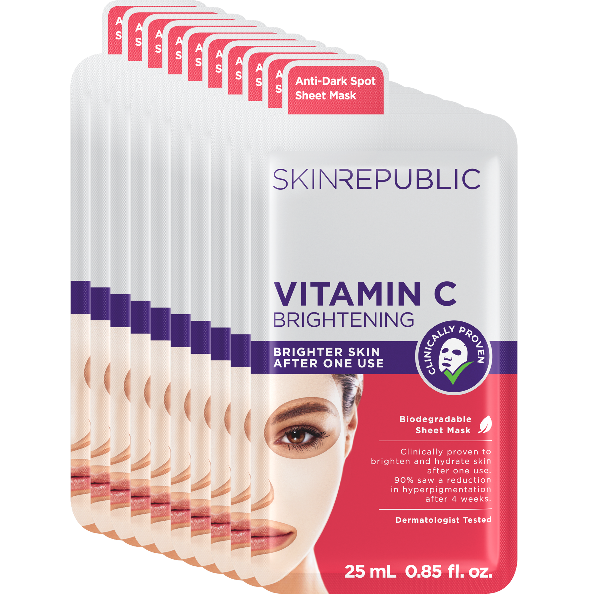 Vitamin C Brightening Face Sheet Mask (Pack of 10)