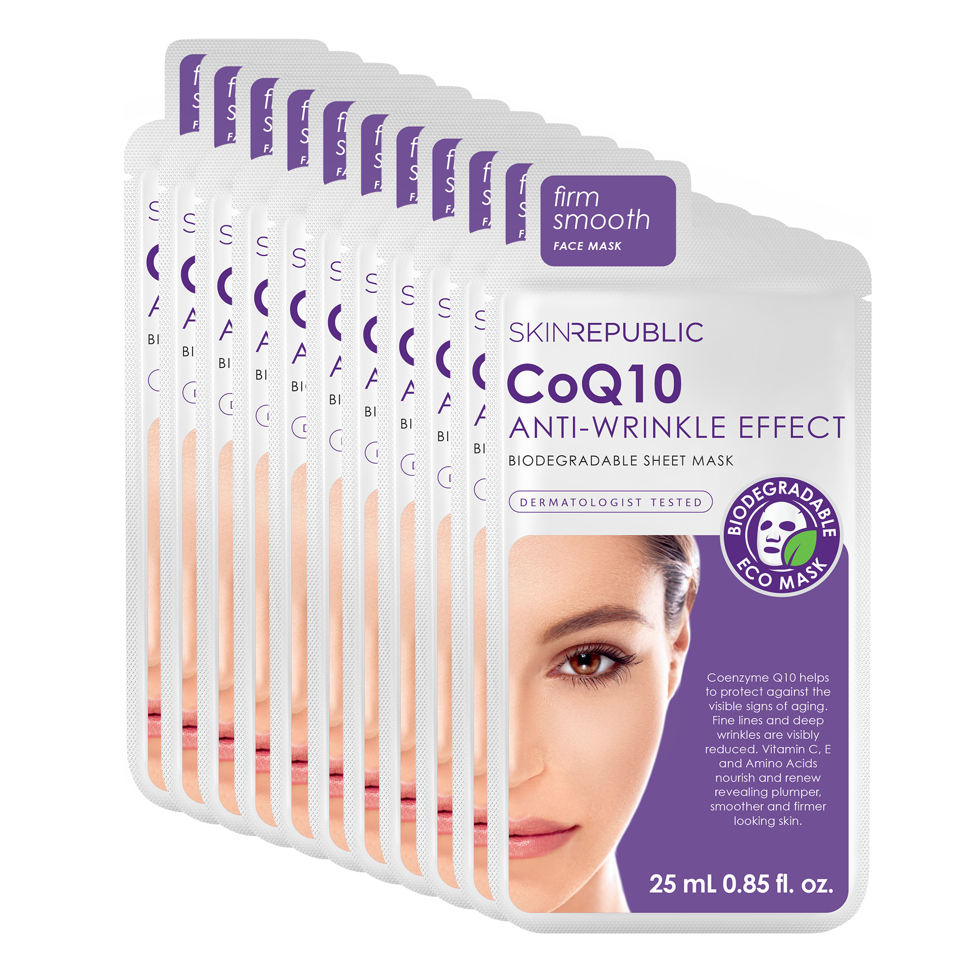 CoQ10 Anti-Wrinkle Effect Face Sheet Mask (Pack Of 10)