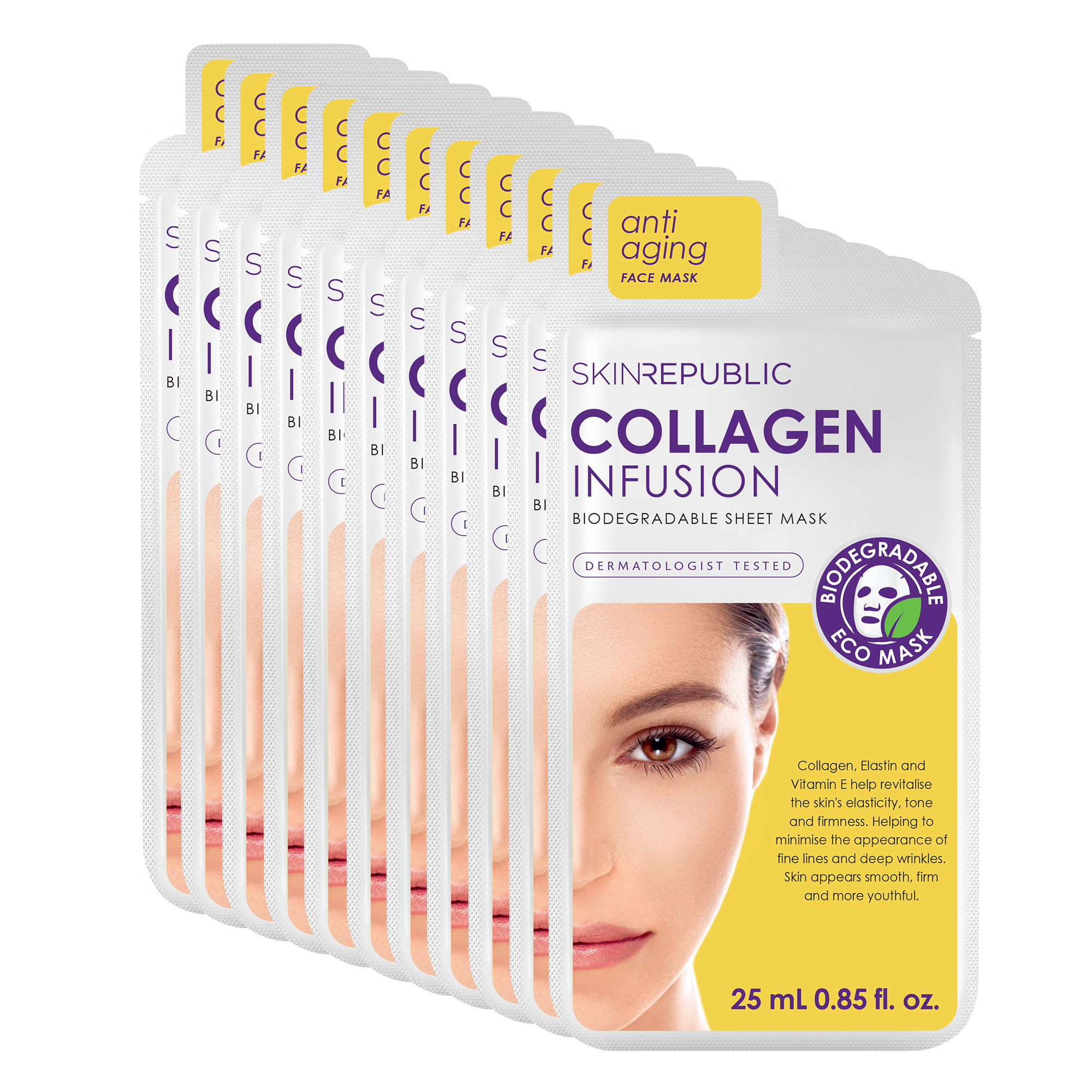 Collagen Infusion Face Sheet Mask (Pack Of 10)