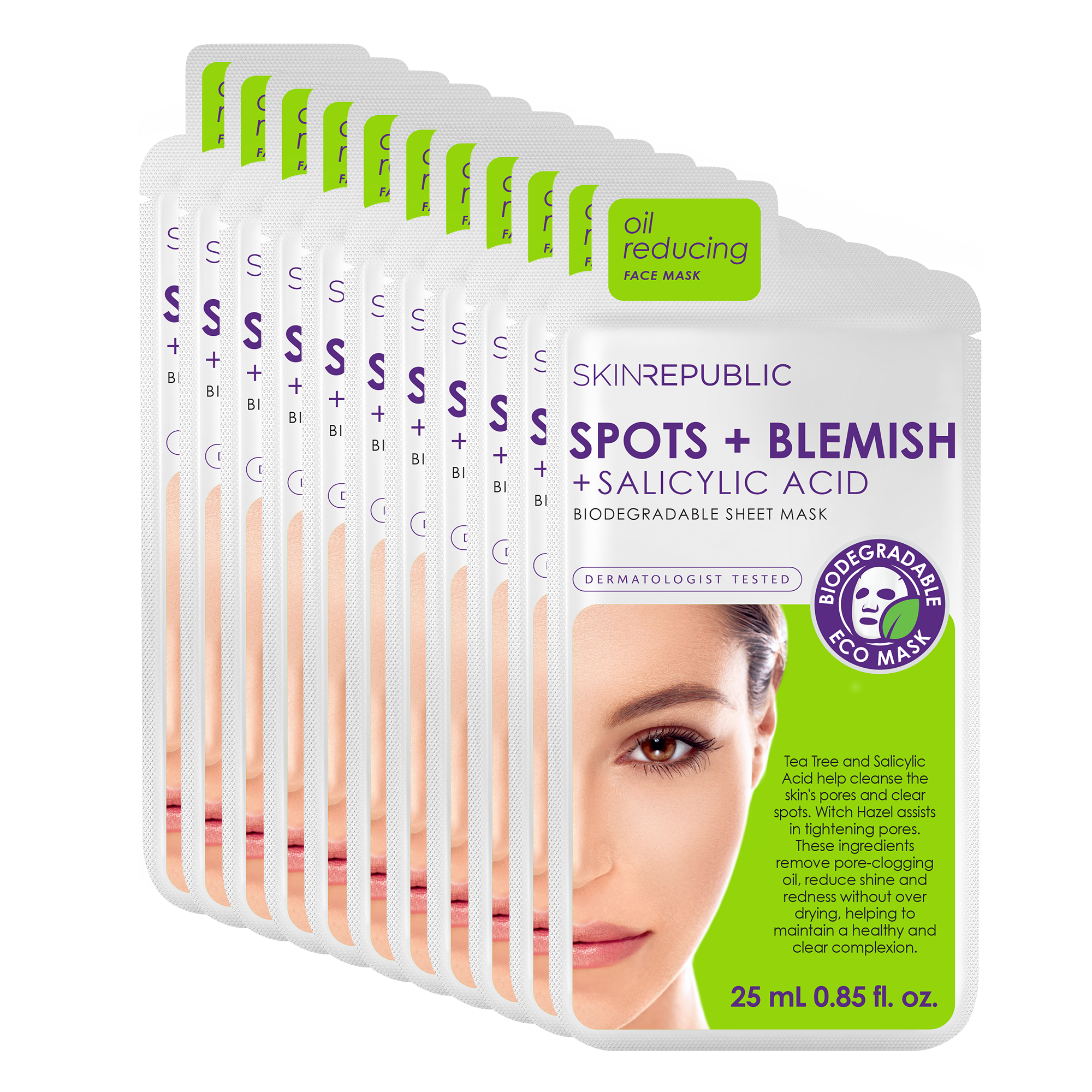 Spots + Blemish Face Sheet Mask (Pack Of 10)